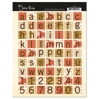 Scenic Route - Sumner Pink Square Alpha Stickers  (sold in 3's)